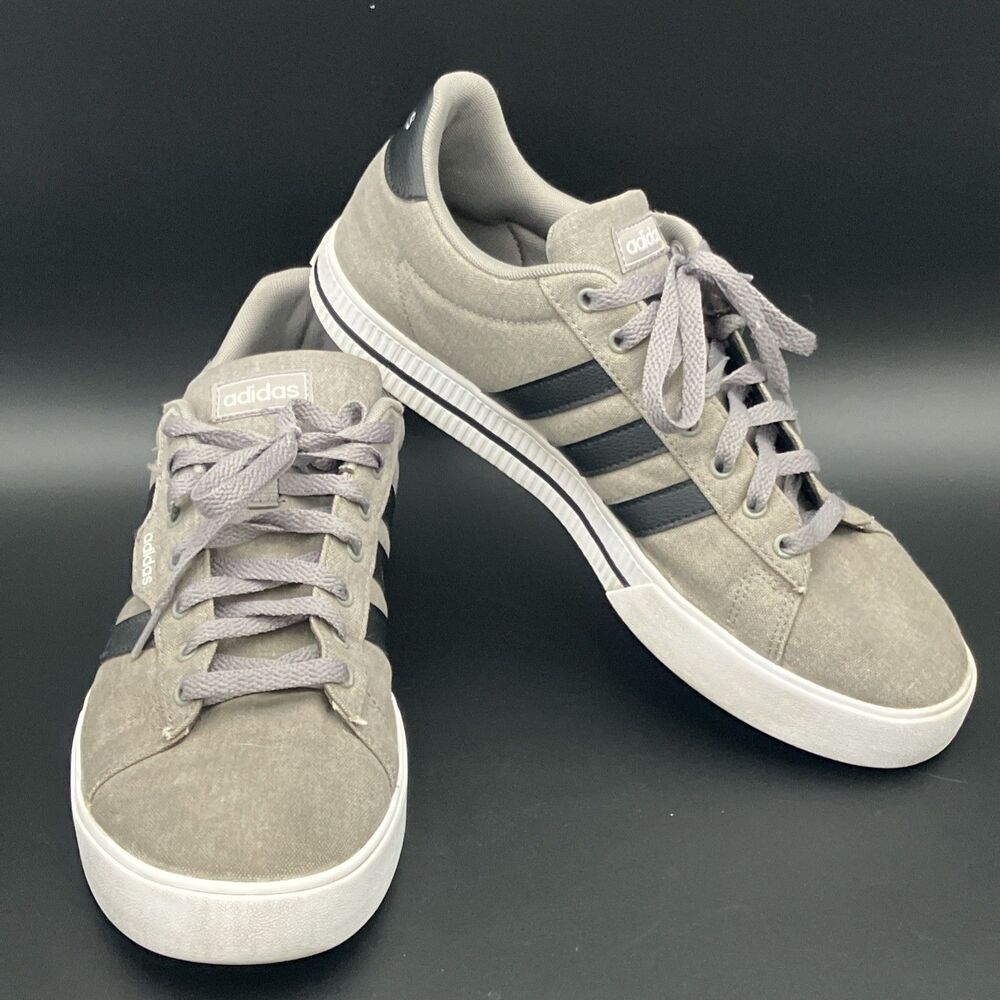 Adidas Mens Size 12 SGC753002 Gray Black 3 Stripe Sneakers Shoes Lace Up